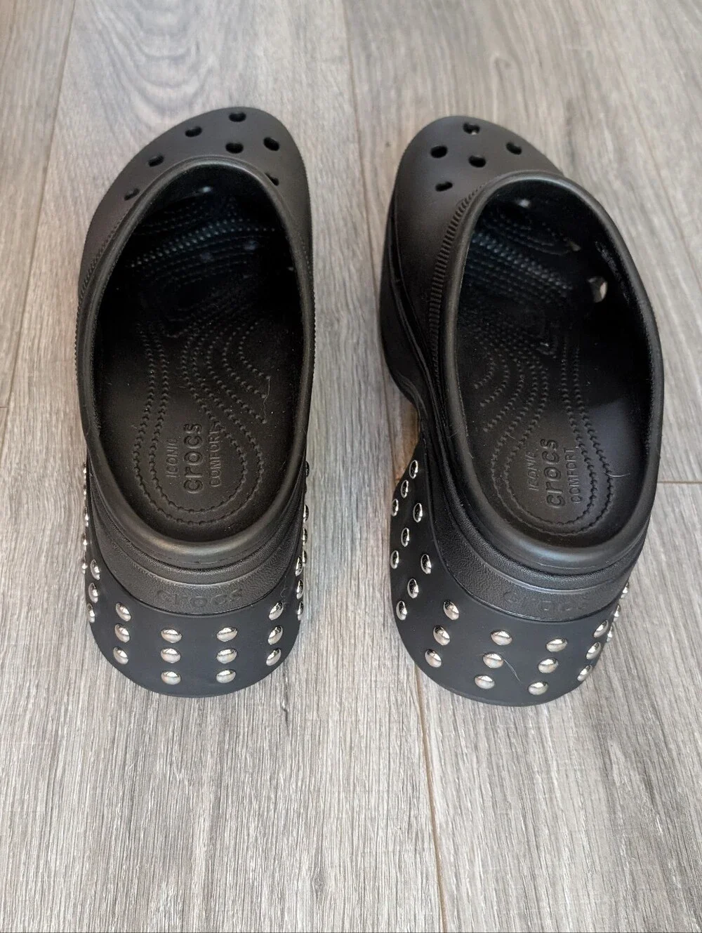 Crocs Siren Platform Studded Clogs - Black Size W12, M10